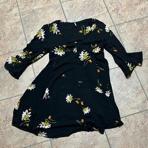 Free People Floral Black Dress